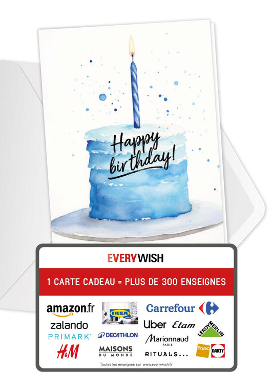 Happy Birthday - Gâteau Bleu